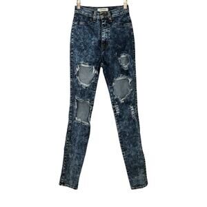 Urban Outfitters Vibrant MIU Ripped Acid Wash Jeans High Rise Jeans 25"